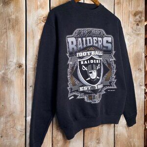 Vintage Los Angeles Raiders NFL Crewneck Sweater sweatshirt shirt '95